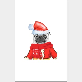 Santa Crazy Puppy Posters and Art